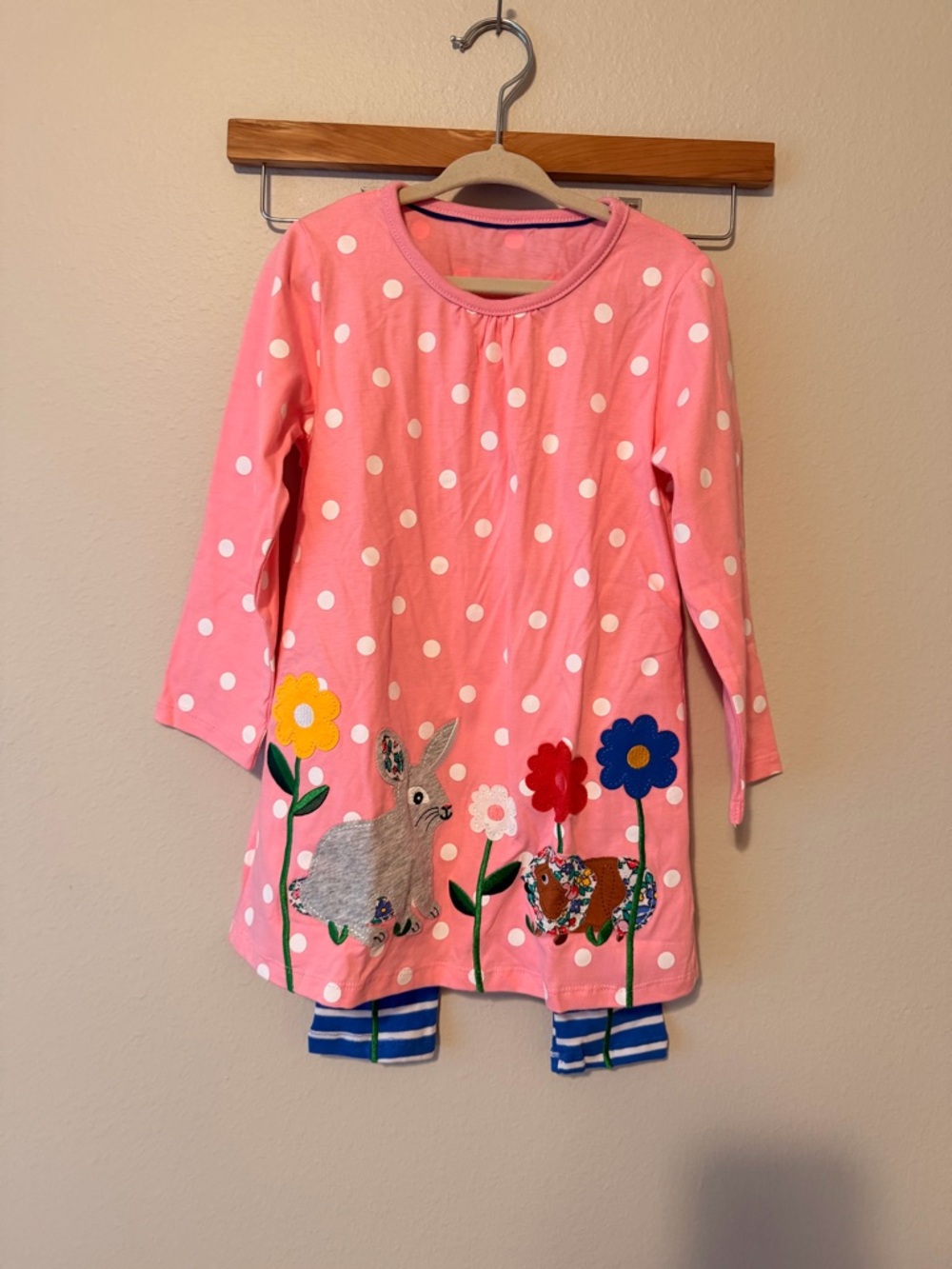 jumping beans Pink Polka Dot Dress & Striped Leggings Kids Matching Set